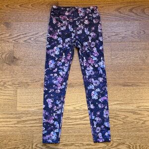 Athleta Kids Leggings - Purple Floral Design size M